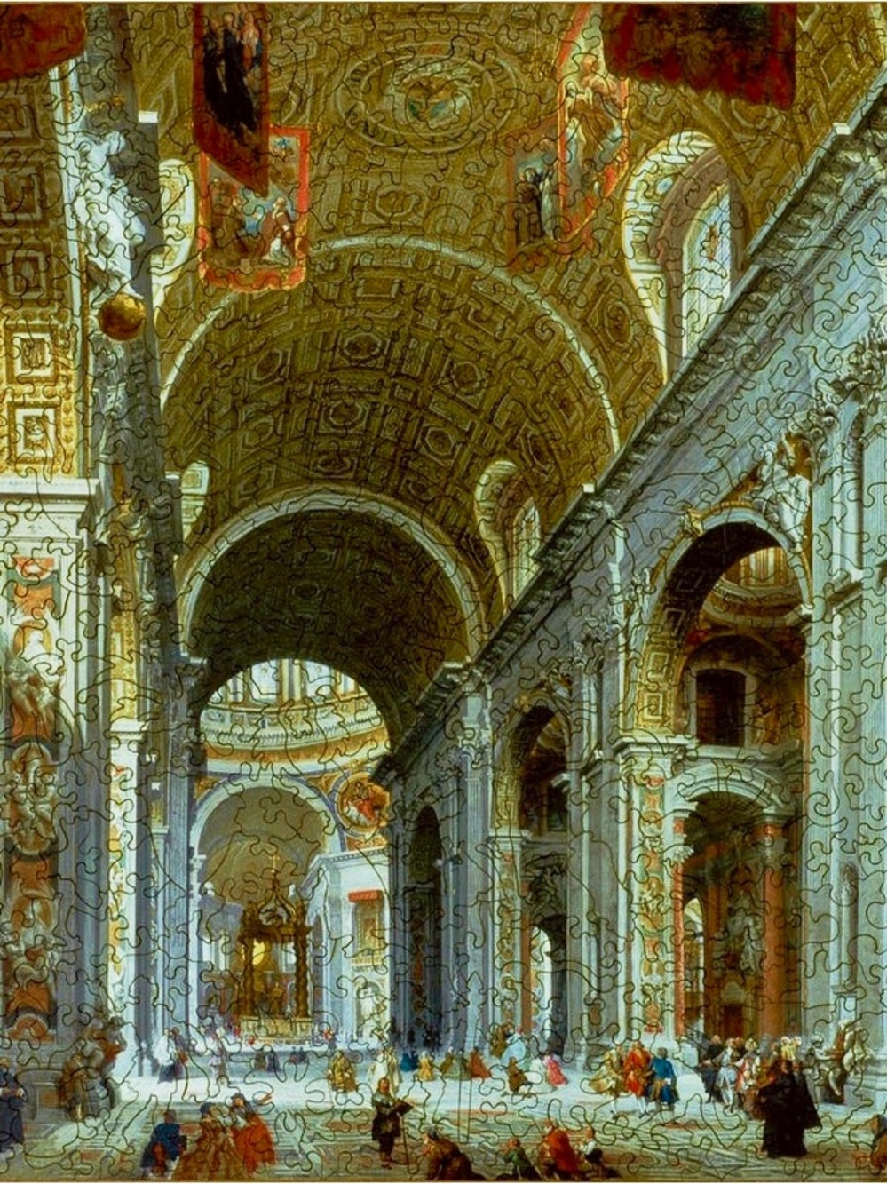 Liberty Puzzles Wooden Puzzle- Interior of St. Peter’s Rome by Giovanni Paolo - Picture 5 of 5